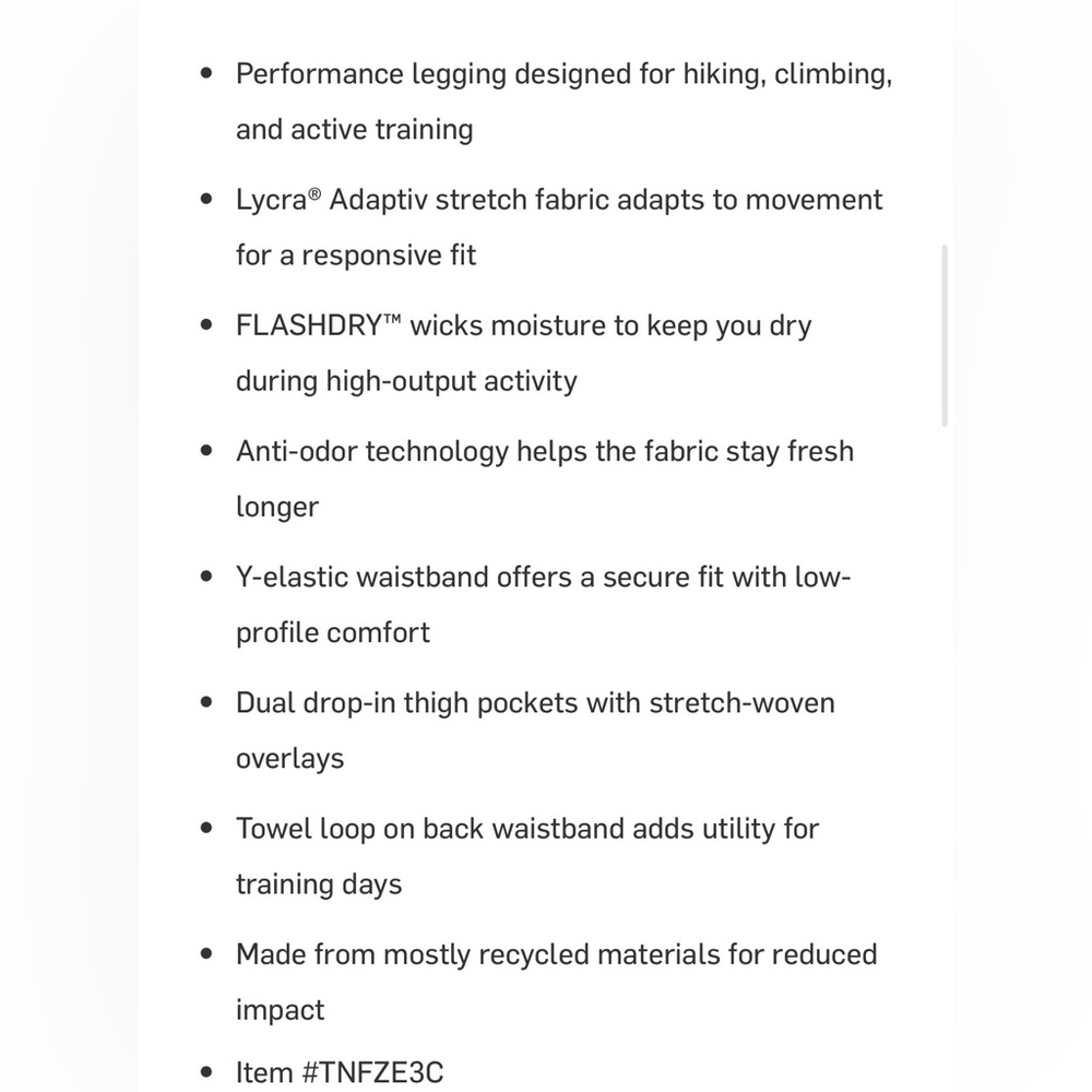 The North Face Women's black Regina leggings L - Picture 11 of 11